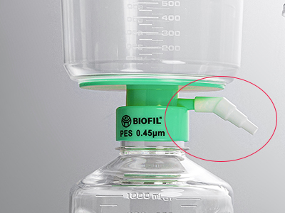 Sloped hose fittings make it easier  to connect to vacuum pipelines