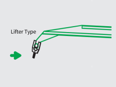 Scraper Type: Blade lies horizontal to the handle