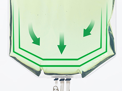 Wedge design: Using the laws of physics, it helps accumulate and empty liquids
