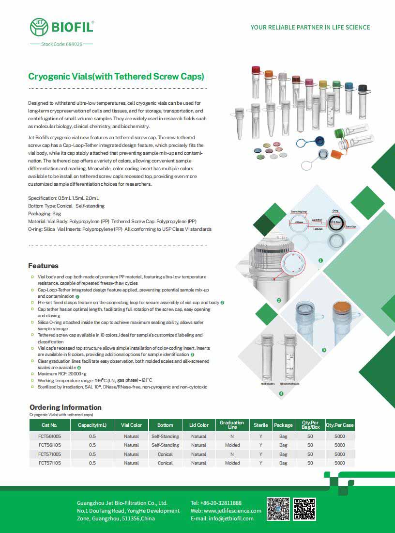 Cryogenic Vials (with Tethered Screw Caps)