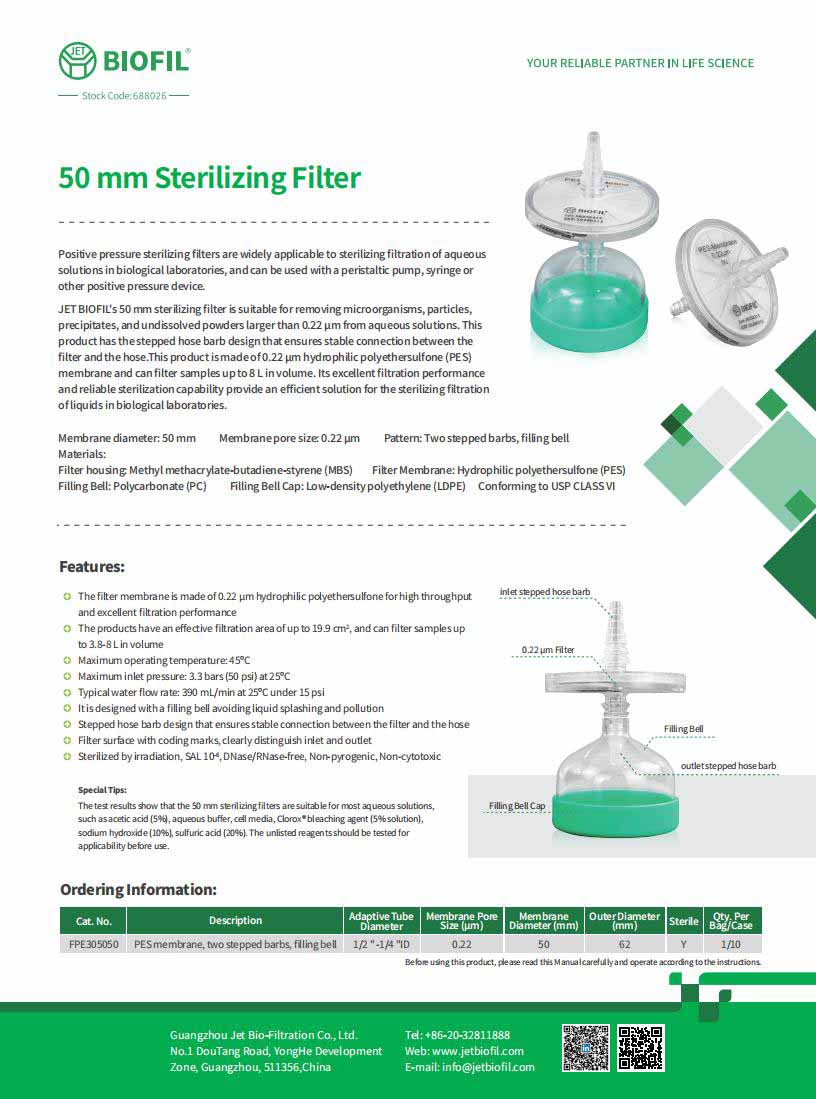 50 mm Sterilizing Filter